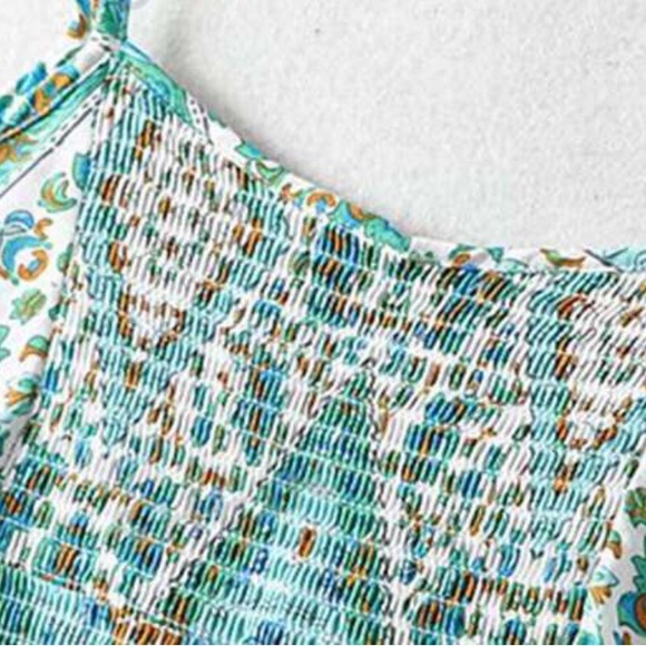 Green/blue/gold two piece co-ord set - Picture 5 of 6